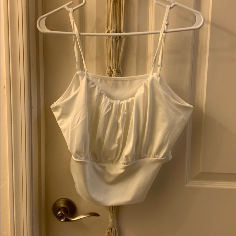 White cropped blouse